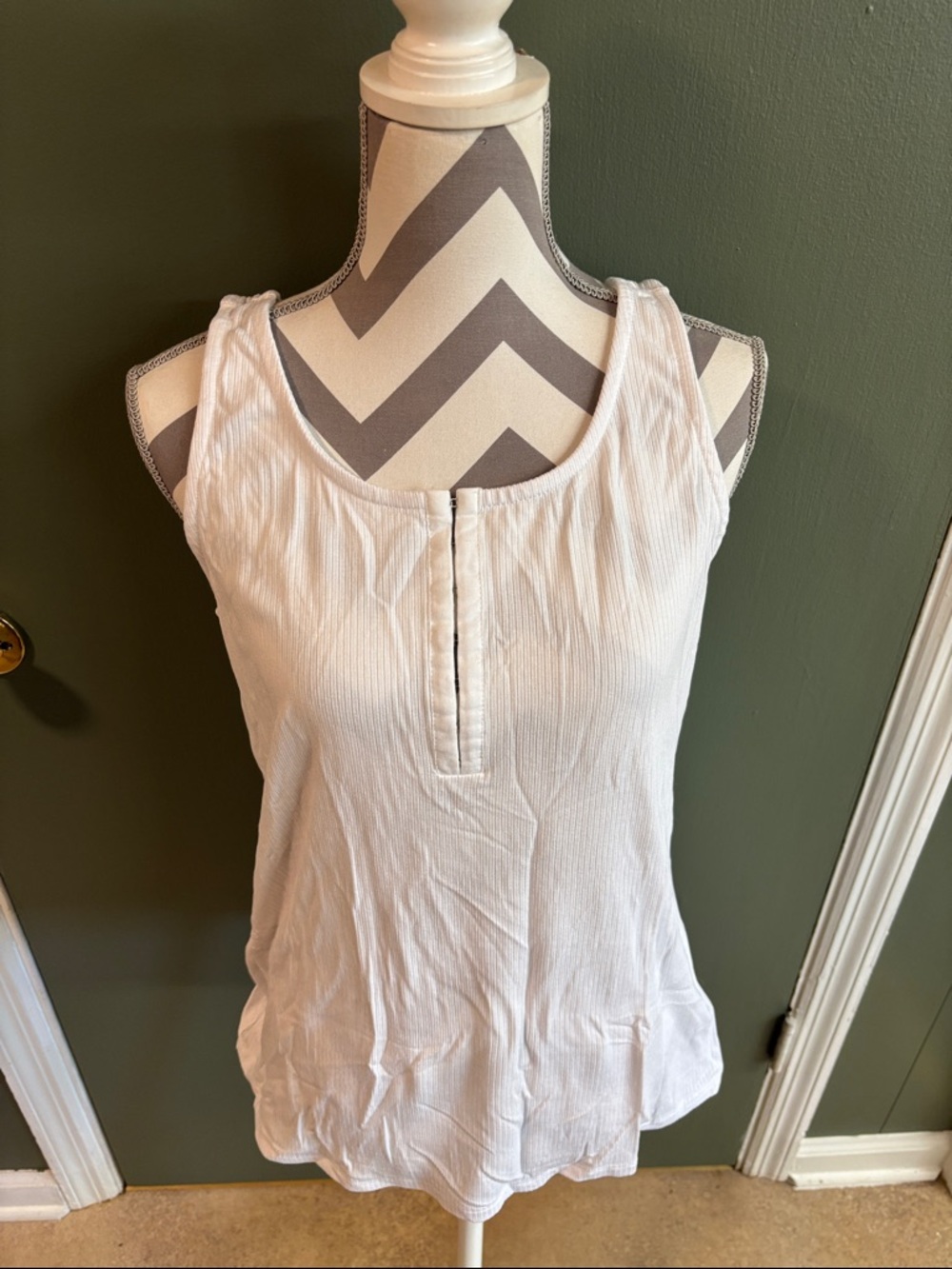 torrid White Ribbed Henley Tank